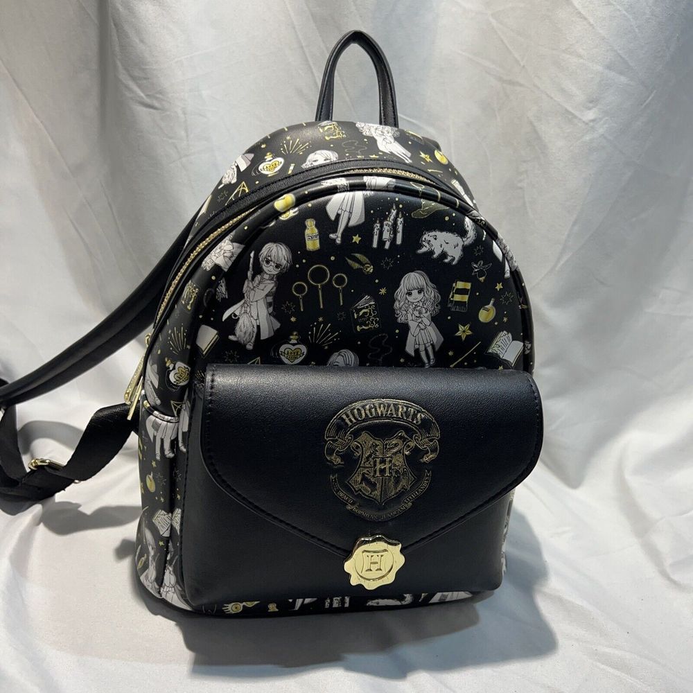 Loungefly Harry Potter Magical Elements Mini‎ Backpack - Black/Gold/White